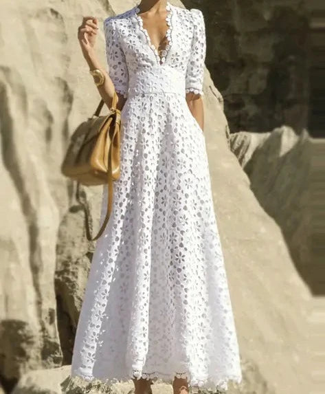 Women's White Elegant Dress