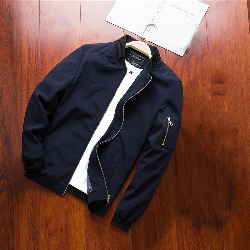 Men's Bomber Jacket with Zipper