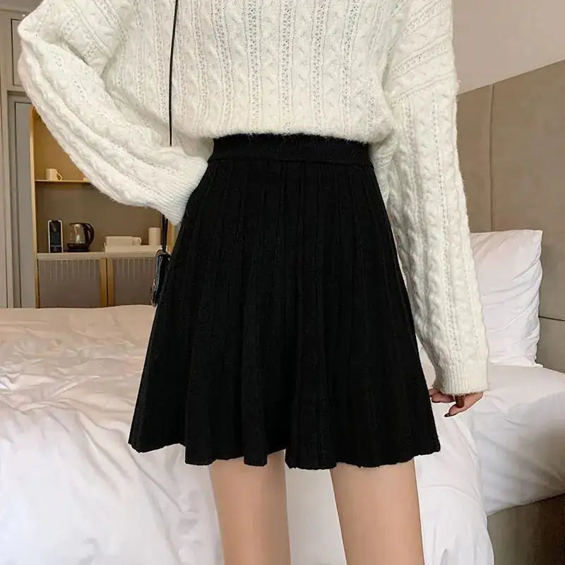 High Waist Knitted Skirt for Women