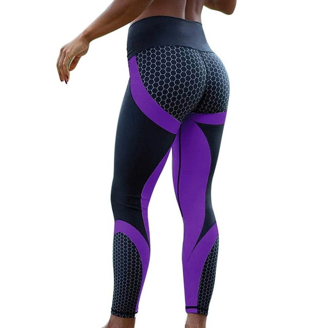 Mesh Pattern Print Women's Fitness Leggings