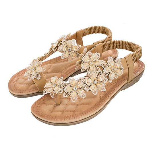 Women's Flower Flat Sandals