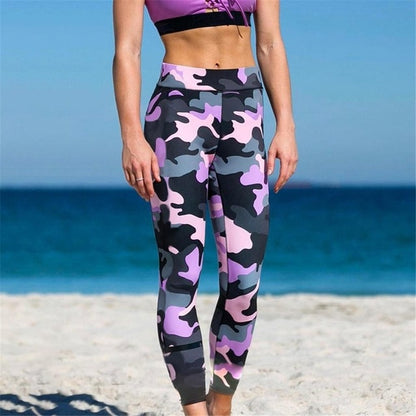 Mesh Pattern Print Women's Fitness Leggings